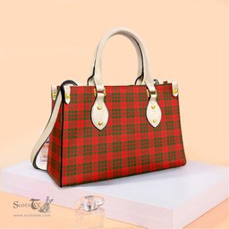 ScotsTee Shop Scottish Livingstone Modern Clan Tartan Leather Bag with Shoulder Strap