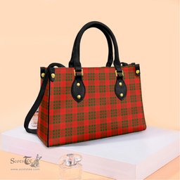 ScotsTee Shop Scottish Livingstone Modern Clan Tartan Leather Bag with Shoulder Strap