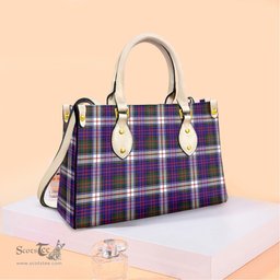ScotsTee Shop Scottish MacDonald Dress Modern Clan Tartan Leather Bag with Shoulder Strap