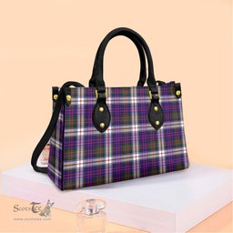 ScotsTee Shop Scottish MacDonald Dress Modern Clan Tartan Leather Bag with Shoulder Strap
