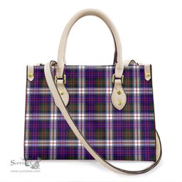 ScotsTee Shop Scottish MacDonald Dress Modern Clan Tartan Leather Bag with Shoulder Strap