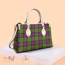 ScotsTee Shop Scottish MacDonald of Clanranald Clan Tartan Leather Bag with Shoulder Strap