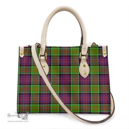 ScotsTee Shop Scottish MacDonald of Clanranald Clan Tartan Leather Bag with Shoulder Strap