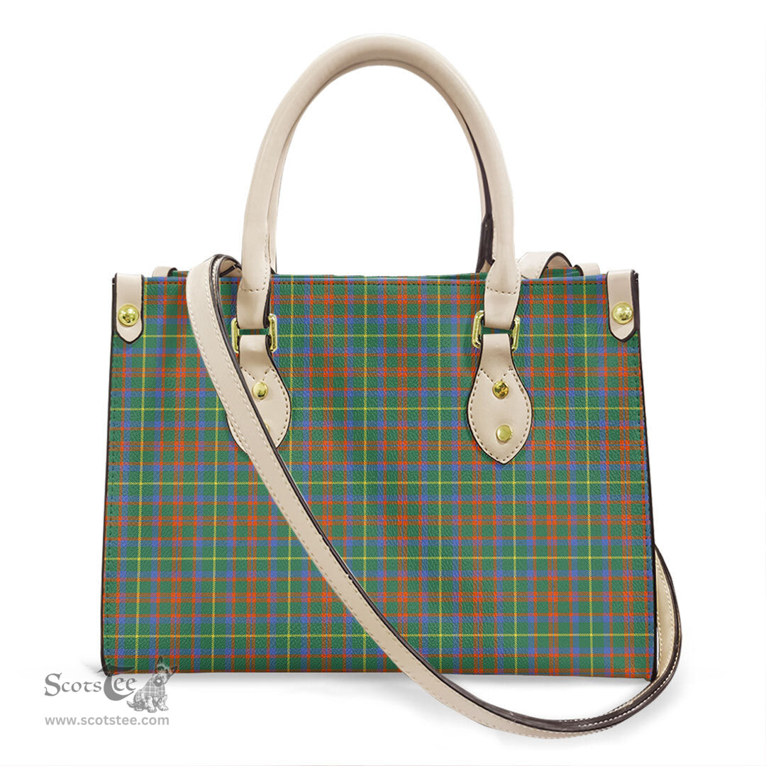 ScotsTee Shop Scottish MacKintosh Hunting Ancient Clan Tartan Leather Bag with Shoulder Strap