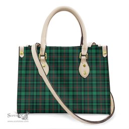ScotsTee Shop Scottish Ross Hunting Modern Clan Tartan Leather Bag with Shoulder Strap