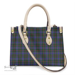 ScotsTee Shop Scottish Ogilvie Hunting Modern Clan Tartan Leather Bag with Shoulder Strap