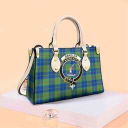 ScotsTee Shop Scottish Barclay Hunting Ancient Clan Crest Tartan Leather Bag with Shoulder Strap