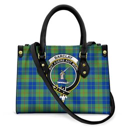 ScotsTee Shop Scottish Barclay Hunting Ancient Clan Crest Tartan Leather Bag with Shoulder Strap