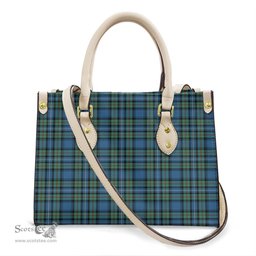 ScotsTee Shop Scottish Robertson Hunting Ancient Clan Tartan Leather Bag with Shoulder Strap
