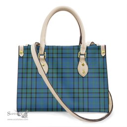 ScotsTee Shop Scottish Matheson Hunting Ancient Clan Tartan Leather Bag with Shoulder Strap