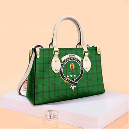 ScotsTee Shop Scottish Don _Tribe of Mar Clan Crest Tartan Leather Bag with Shoulder Strap
