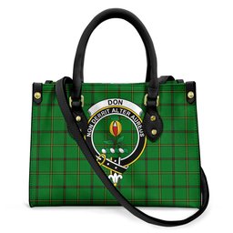 ScotsTee Shop Scottish Don _Tribe of Mar Clan Crest Tartan Leather Bag with Shoulder Strap