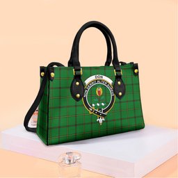 ScotsTee Shop Scottish Don _Tribe of Mar Clan Crest Tartan Leather Bag with Shoulder Strap