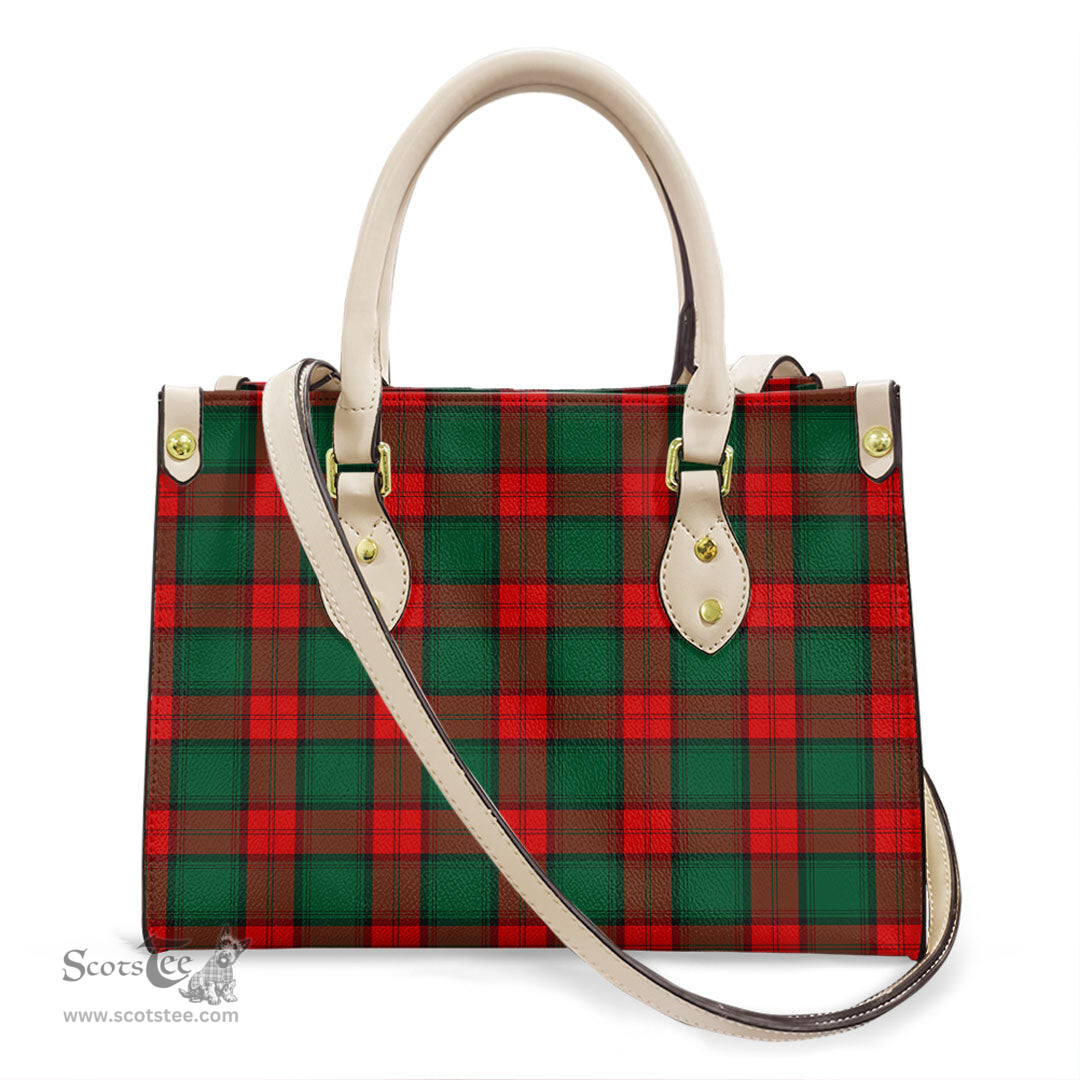 ScotsTee Shop Scottish Stewart Atholl Modern Clan Tartan Leather Bag with Shoulder Strap