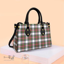 ScotsTee Shop Scottish Stewart Dress Modern Clan Tartan Leather Bag with Shoulder Strap