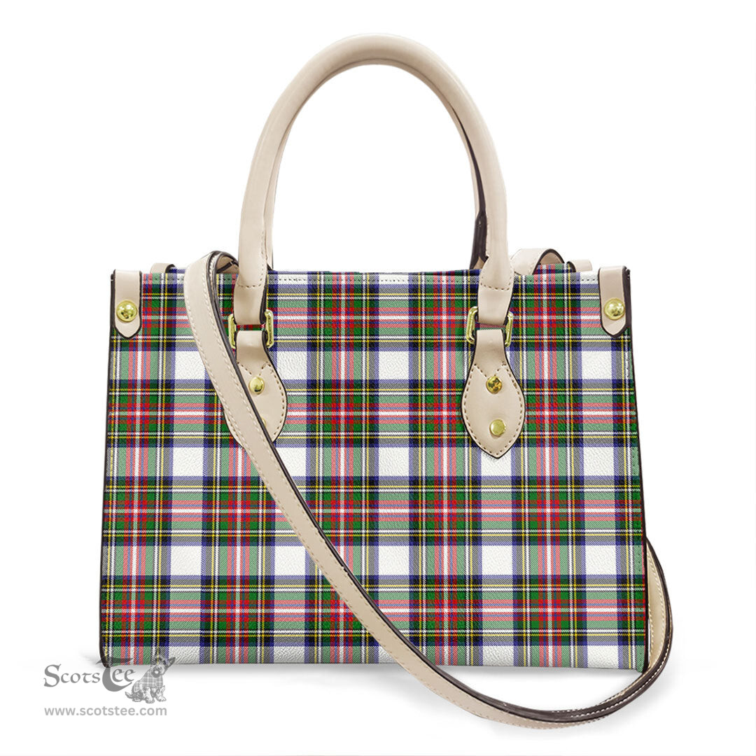 ScotsTee Shop Scottish Stewart Dress Modern Clan Tartan Leather Bag with Shoulder Strap