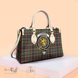 ScotsTee Shop Scottish Cumming Hunting Ancient Clan Crest Tartan Leather Bag with Shoulder Strap