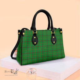 ScotsTee Shop Scottish Tribe of Mar Clan Tartan Leather Bag with Shoulder Strap