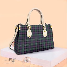 ScotsTee Shop Scottish Rose Hunting Modern Clan Tartan Leather Bag with Shoulder Strap