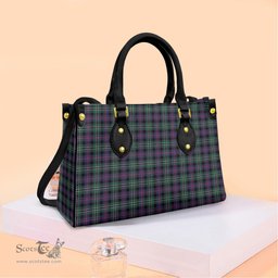 ScotsTee Shop Scottish Rose Hunting Modern Clan Tartan Leather Bag with Shoulder Strap