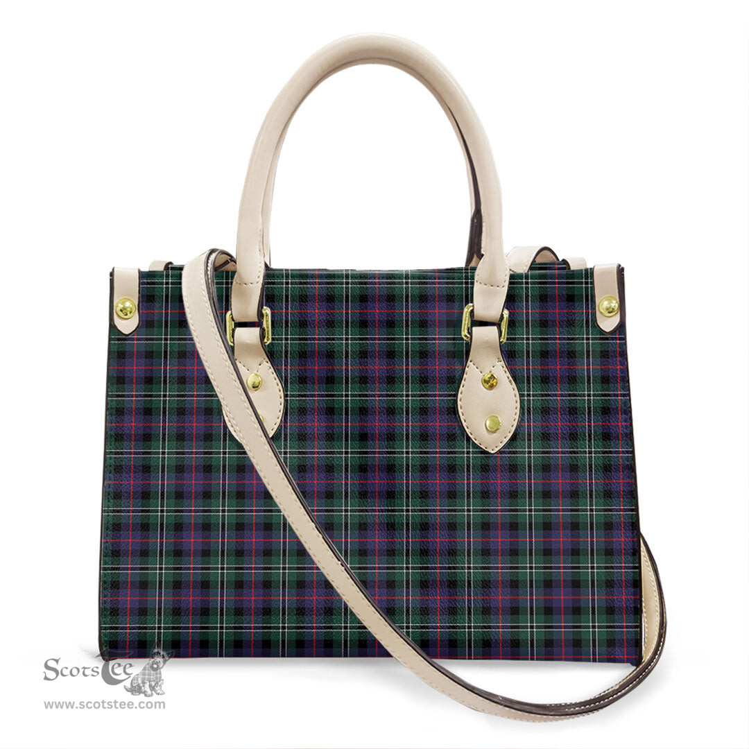 ScotsTee Shop Scottish Rose Hunting Modern Clan Tartan Leather Bag with Shoulder Strap