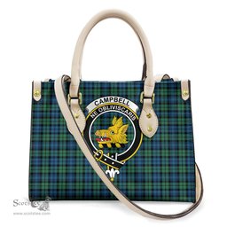 ScotsTee Shop Scottish Campbell Ancient 02 Clan Crest Tartan Leather Bag with Shoulder Strap
