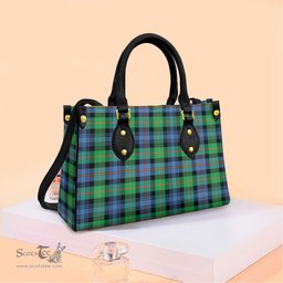 ScotsTee Shop Scottish Murray of Atholl Ancient Clan Tartan Leather Bag with Shoulder Strap