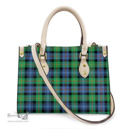 ScotsTee Shop Scottish Murray of Atholl Ancient Clan Tartan Leather Bag with Shoulder Strap