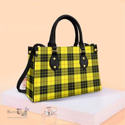 ScotsTee Shop Scottish MacLeod of Lewis Modern Clan Tartan Leather Bag with Shoulder Strap