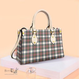 ScotsTee Shop Scottish Stewart Dress Ancient Clan Tartan Leather Bag with Shoulder Strap