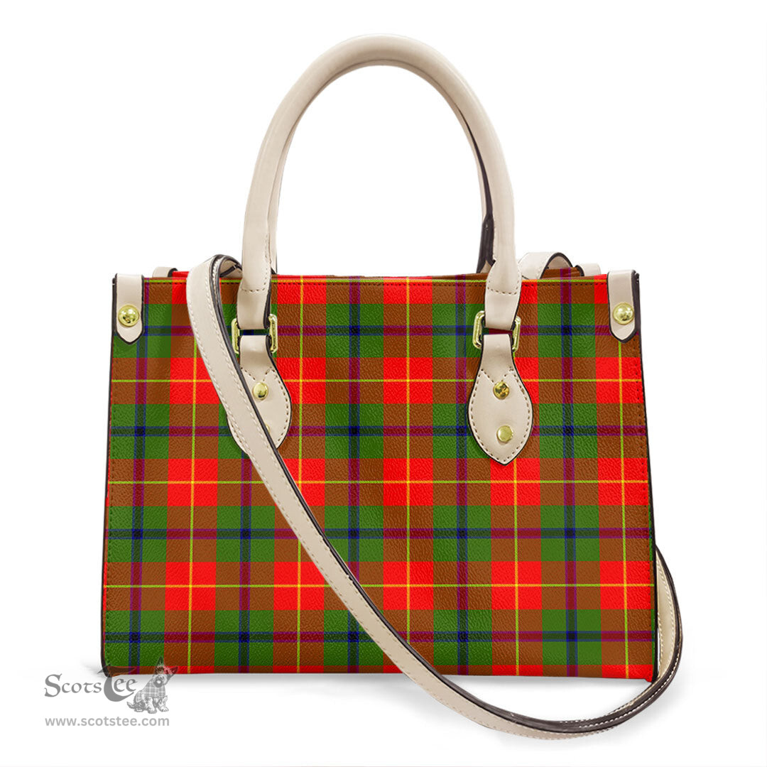 ScotsTee Shop Scottish Turnbull Dress Clan Tartan Leather Bag with Shoulder Strap