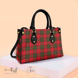 ScotsTee Shop Scottish Stewart of Appin Modern Clan Tartan Leather Bag with Shoulder Strap