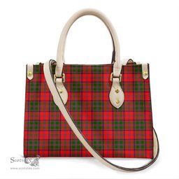 ScotsTee Shop Scottish Stewart of Appin Modern Clan Tartan Leather Bag with Shoulder Strap