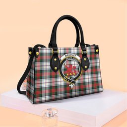 ScotsTee Shop Scottish MacDuff Dress Modern Clan Crest Tartan Leather Bag with Shoulder Strap