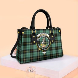ScotsTee Shop Scottish Wallace Hunting Ancient Clan Crest Tartan Leather Bag with Shoulder Strap