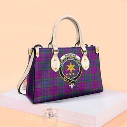 ScotsTee Shop Scottish Wardlaw Modern Clan Crest Tartan Leather Bag with Shoulder Strap