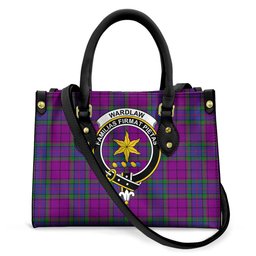 ScotsTee Shop Scottish Wardlaw Modern Clan Crest Tartan Leather Bag with Shoulder Strap