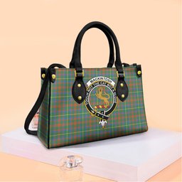 ScotsTee Shop Scottish MacKintosh Hunting Ancient Clan Crest Tartan Leather Bag with Shoulder Strap