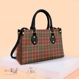 ScotsTee Shop Scottish MacKintosh Hunting Weathered Clan Tartan Leather Bag with Shoulder Strap