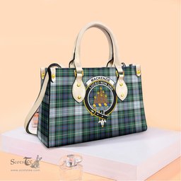 ScotsTee Shop Scottish MacKenzie Dress Ancient Clan Crest Tartan Leather Bag with Shoulder Strap