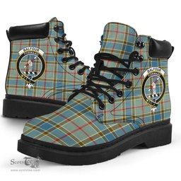 ScotsTee Shop Scottish Balfour Blue Clan Crest Tartan All Season Boots