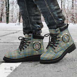 ScotsTee Shop Scottish Balfour Blue Clan Crest Tartan All Season Boots