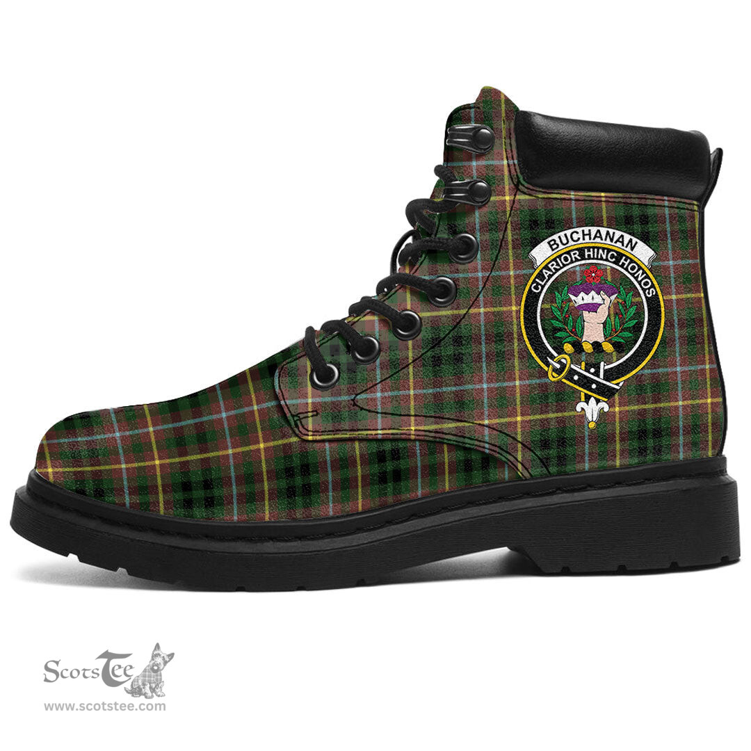 ScotsTee Shop Scottish Buchanan Hunting Clan Crest Tartan All Season Boots