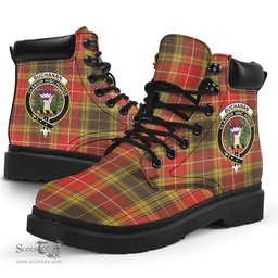 ScotsTee Shop Scottish Buchanan Old Set Weathered Clan Crest Tartan All Season Boots