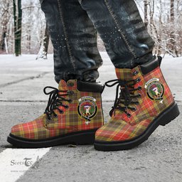 ScotsTee Shop Scottish Buchanan Old Set Weathered Clan Crest Tartan All Season Boots