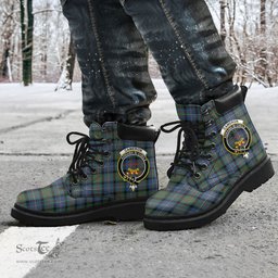 ScotsTee Shop Scottish Cameron of Erracht Ancient Clan Crest Tartan All Season Boots