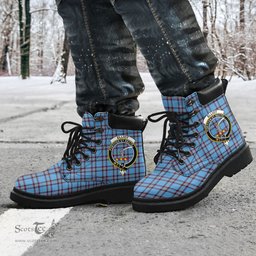 ScotsTee Shop Scottish Elliot Ancient Clan Crest Tartan All Season Boots