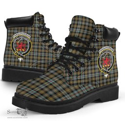 ScotsTee Shop Scottish Farquharson Weathered Clan Crest Tartan All Season Boots