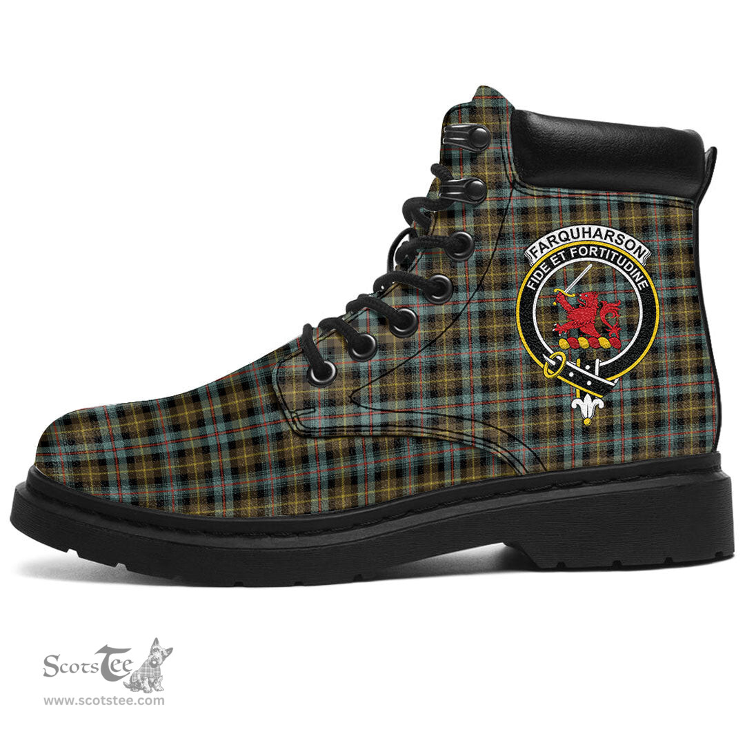 ScotsTee Shop Scottish Farquharson Weathered Clan Crest Tartan All Season Boots