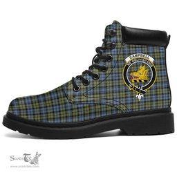 ScotsTee Shop Scottish Campbell Faded Clan Crest Tartan All Season Boots